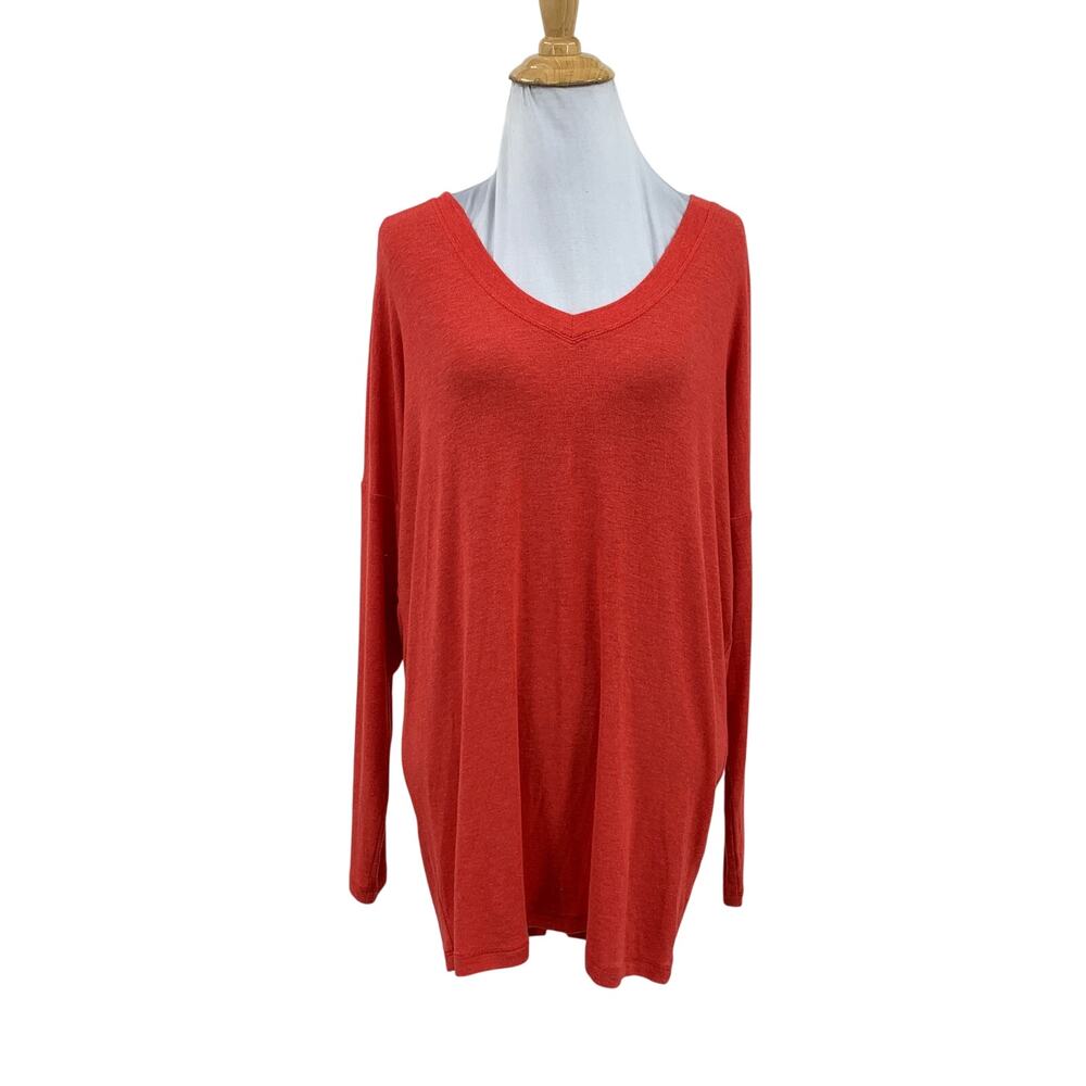 Cabi Top Womens XS Extra Small Coral Serenity V Neck Stretch Long Sleeve Casual